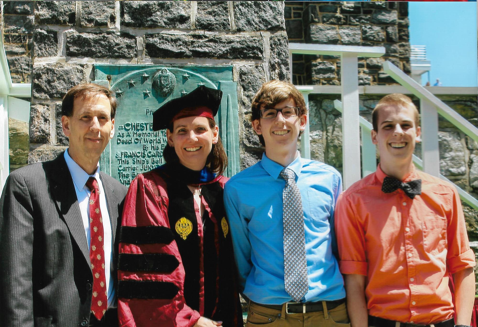 DiBari, Edith Kealey, PhD with their sons Patrick and Nicholas